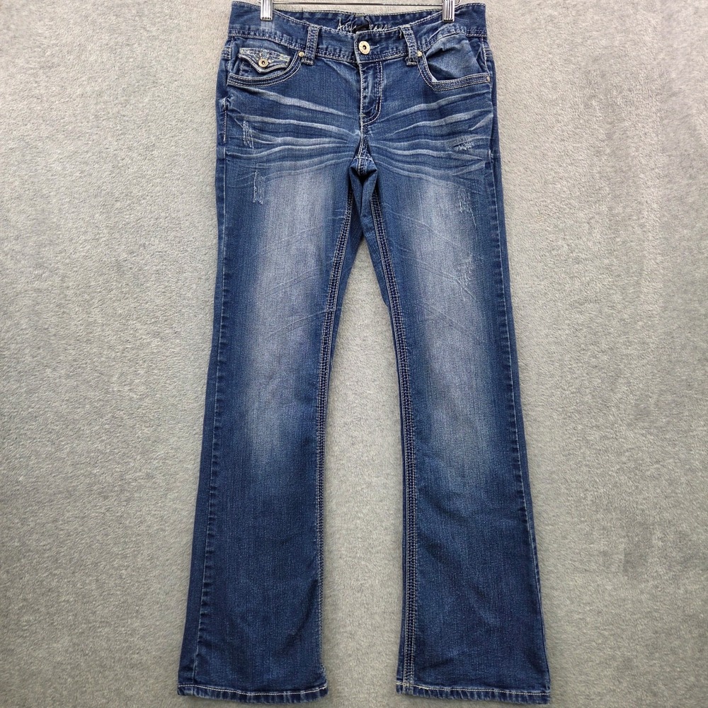 Fairygrunge Retro ARIYA JEANS Y2K Embroidered Stretch Bootcut Jeans Women 7/8